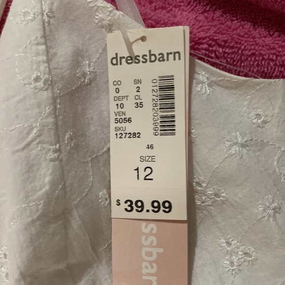 Dressbarn White Lacey Dress Size 12 - Picture 6 of 9